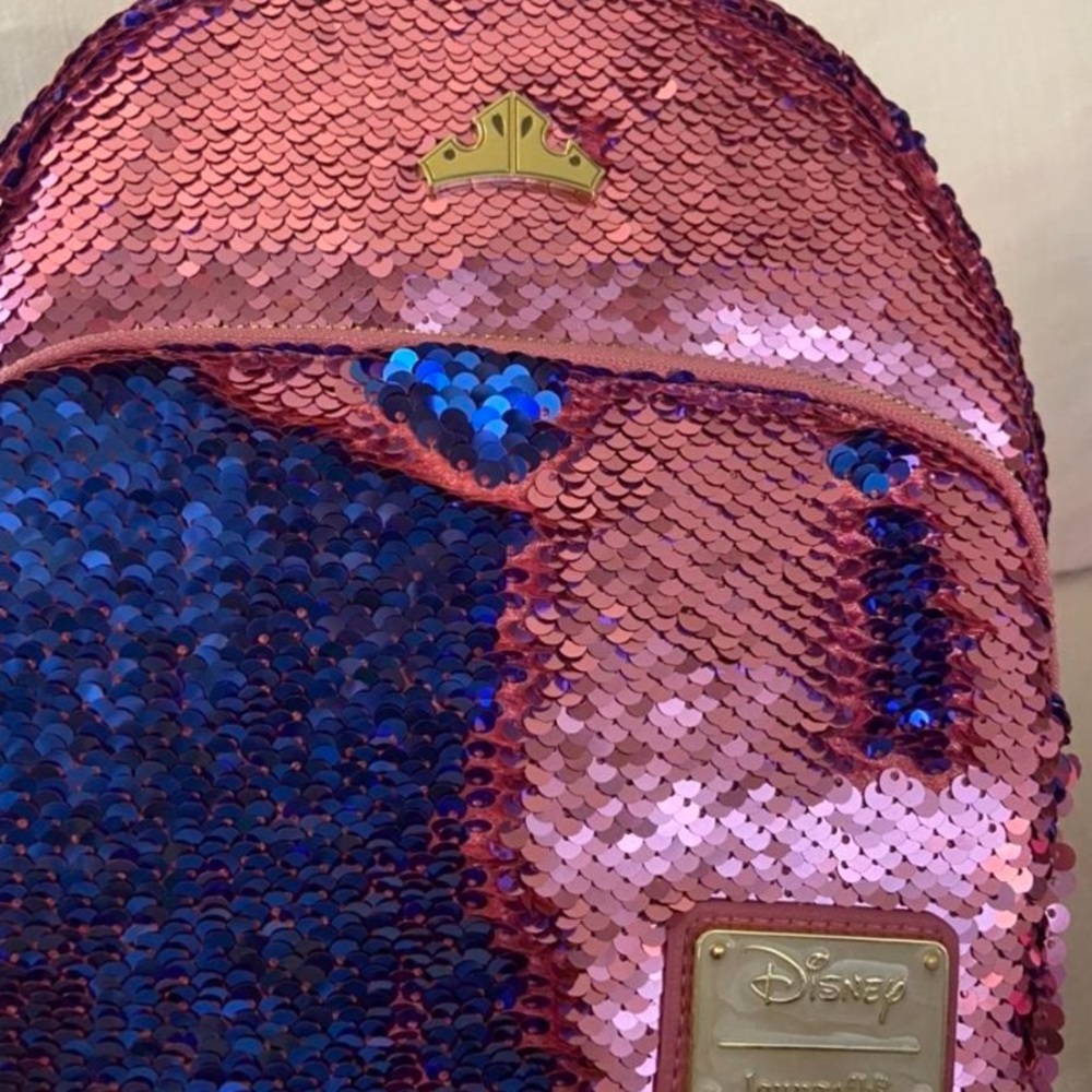 DISNEY LOUNGEFLY SLEEPING BEAUTY, make it pink make it blue